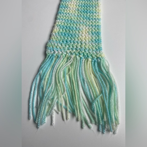 Winter Knit Aqua Scarf - Picture 2 of 4